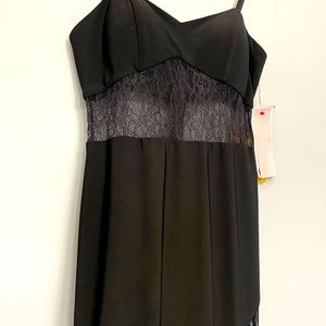 Gianni Bini Black Lace Panel Maxi Dress